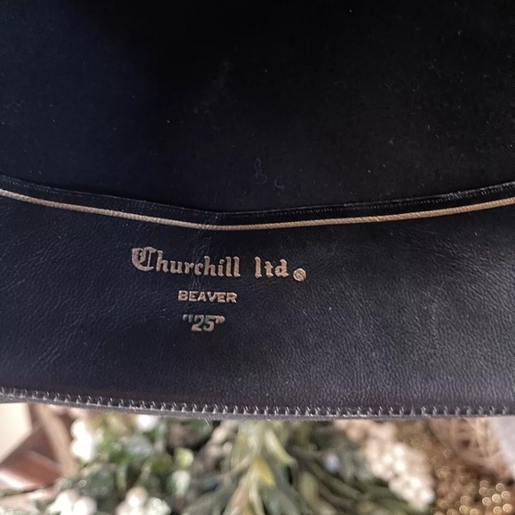 Vintage CHURCHILL LTD. Black "25" Beaver Fedora Hat - Picture 7 of 9